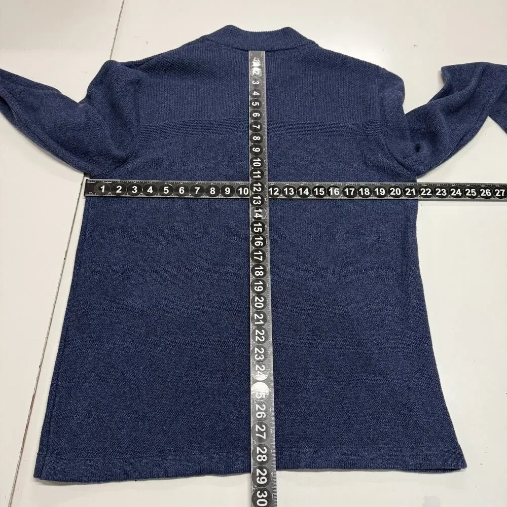 Flag & Anthem Sweater Men Large Blue Mixed Stitch Charmaine 1/4 Zip Pullover NWT - Picture 4 of 12
